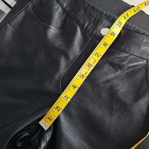 St. John Sport Vintage 100% Leather Straight Boot Pant, TALL INSEAM, Size 6, NWT - Picture 4 of 10